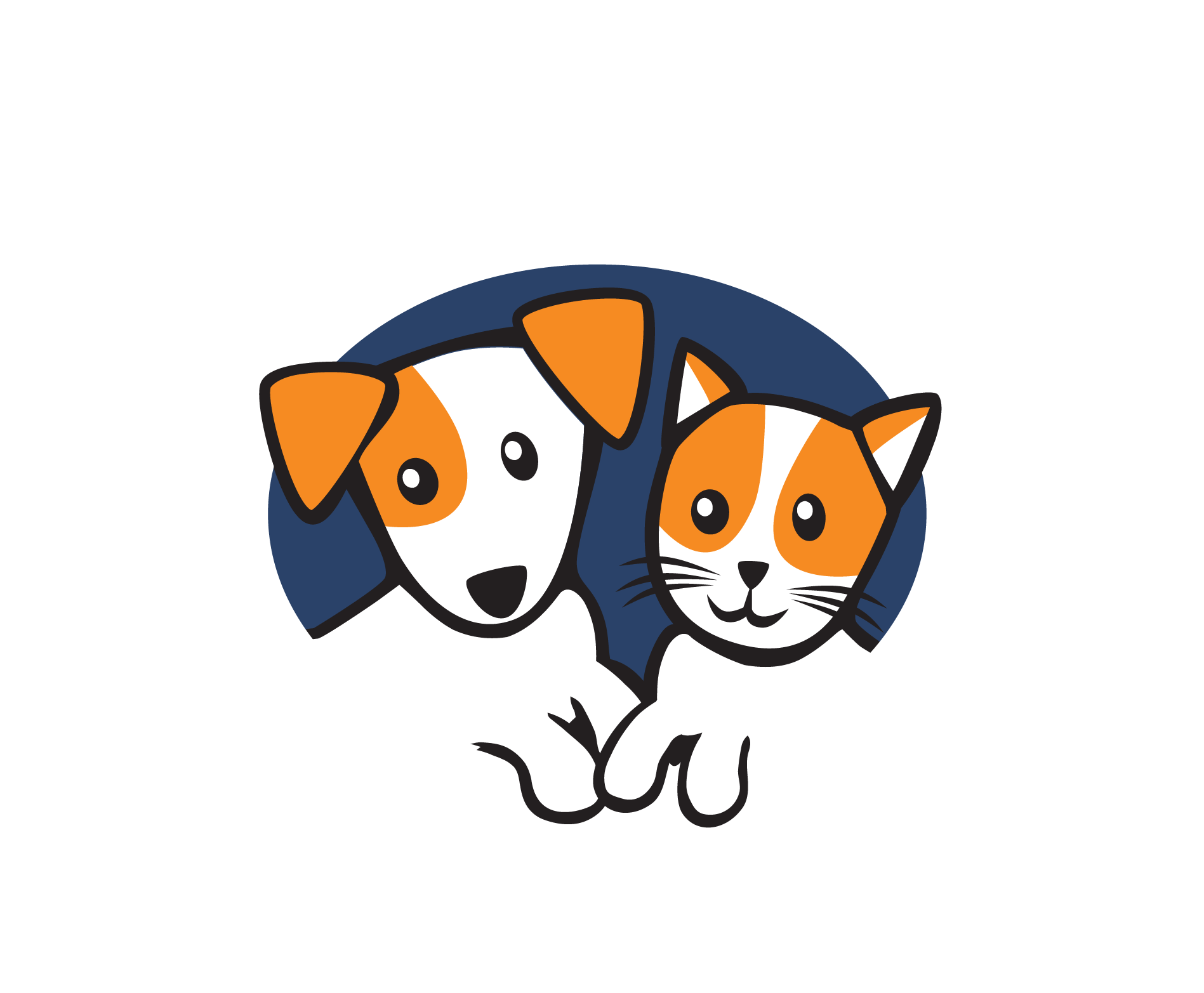 C.A.R.E.4Paws Logo Navy Blue Final C.A.R.E.4Paws Logo a cat and a dog with orange and white fur inside a circle with the words around the outside of the circle